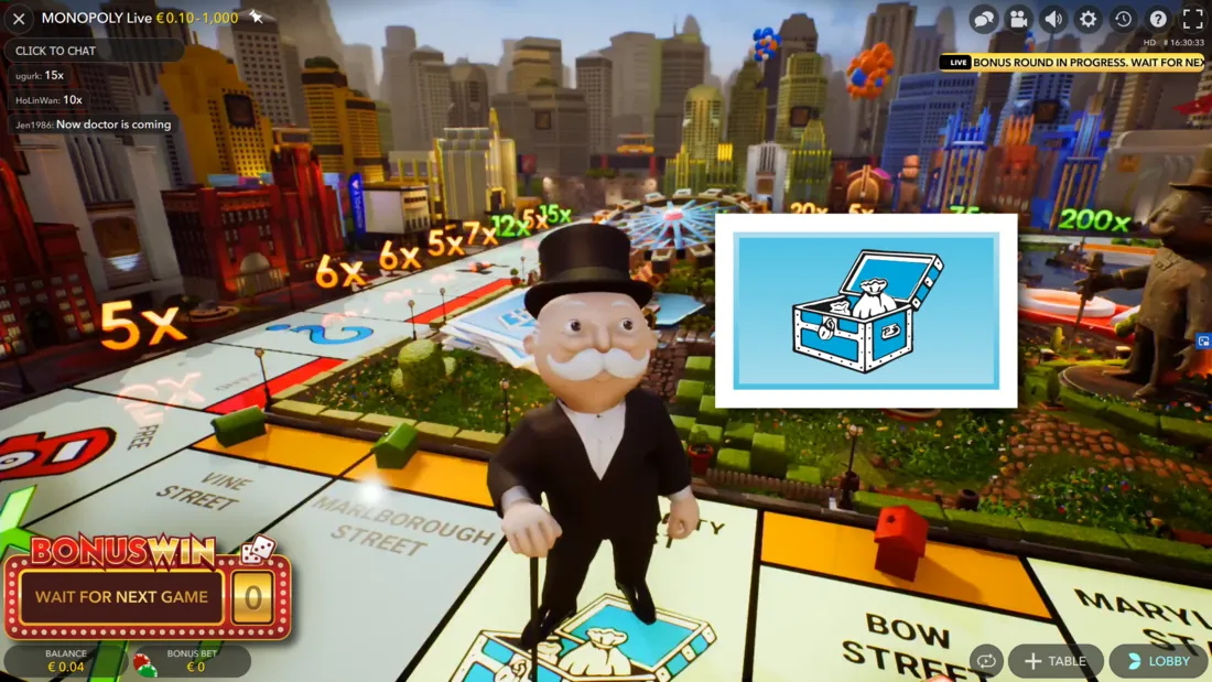 Monopoly Live bonus raundi — uch o'lchovli doska, ko'paytiruvchilar va janob Monopoli